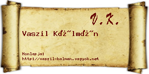 Vaszil Kálmán névjegykártya